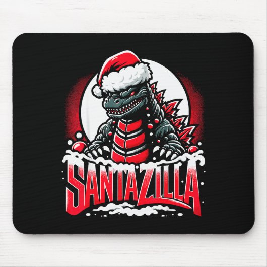 Kaiju Christmas Santazilla Japanese Monster Dinosa マウスパッド (正面)