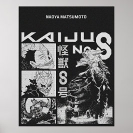 Kaiju No.8 – Manga Style Monster Battle Art ポスター