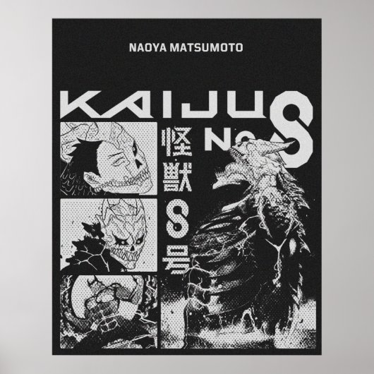 Kaiju No.8 – Manga Style Monster Battle Art ポスター (正面)