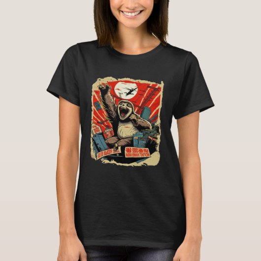 Kaiju Sloth Monster Creature Attack Japan City Tシャツ (正面)