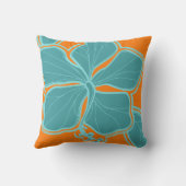 Kailuaのハイビスカスのハワイのリバーシブルの正方形の枕 クッション (裏面)