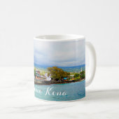 Kailua Kona桟橋のハワイの油性ペイントのデジタル芸術 コーヒーマグカップ (正面右)