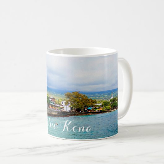 Kailua Kona桟橋のハワイの油性ペイントのデジタル芸術 コーヒーマグカップ (正面右)