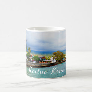 Kailua Kona桟橋のハワイの油性ペイントのデジタル芸術 コーヒーマグカップ