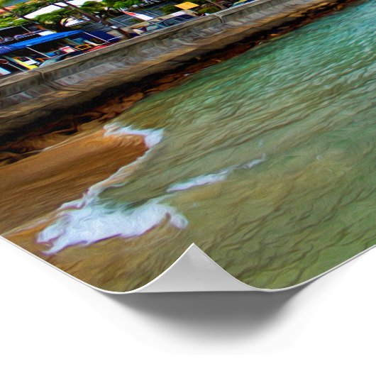 Kailua Kona,ハワイ・油・デジタ絵を描ル・アート ポスター (角)