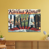 Kailua Kona, Hawaii - Large Letter Scenes キャンバスプリント (インサイチュ (リビング))