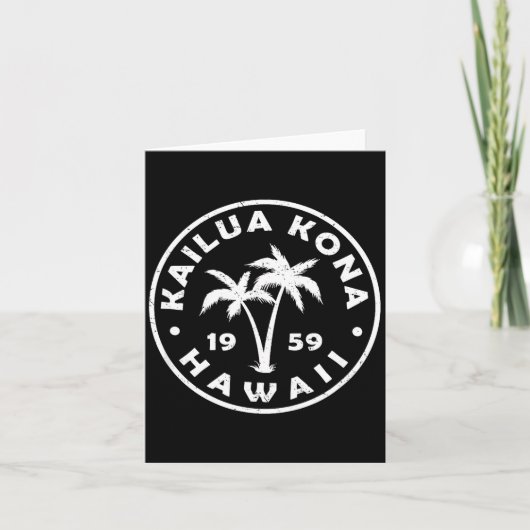 Kailua-kona Hawaii Palm Tree Mens Womens Girls Boy カード (正面)