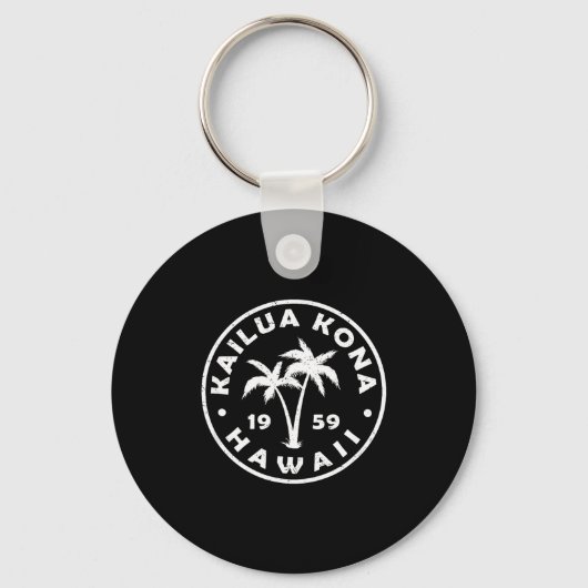 Kailua-kona Hawaii Palm Tree Mens Womens Girls Boy キーホルダー (正面)