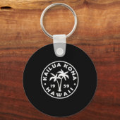 Kailua-kona Hawaii Palm Tree Mens Womens Girls Boy キーホルダー (正面)