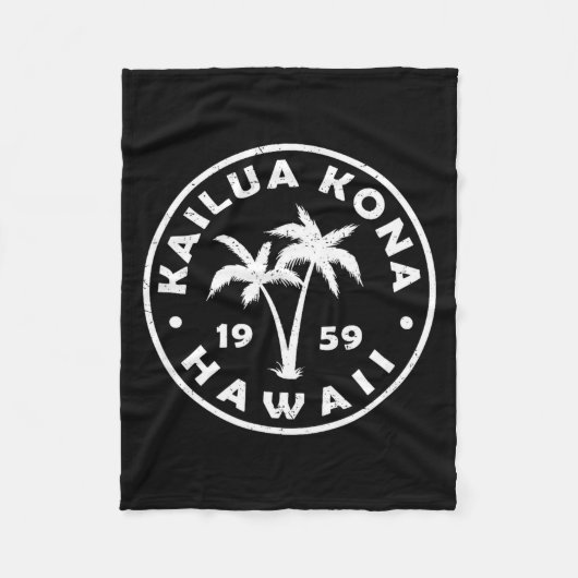 Kailua-kona Hawaii Palm Tree Mens Womens Girls Boy フリースブランケット (正面)