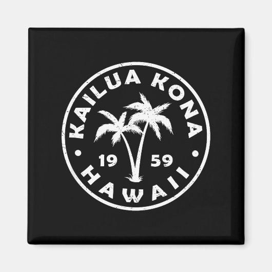 Kailua-kona Hawaii Palm Tree Mens Womens Girls Boy マグネット (正面)