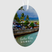 Kailua Kona Pier Hawaii 2 Photo & Year オーナメント (正面)