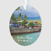 Kailua Kona Pier Hawaii 2 Photo & Year オーナメント (正面)
