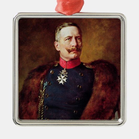 Kaiser Wilhelm IIのポートレート メタルオーナメント (正面)