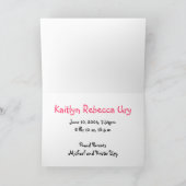 kaitlynの誕生は発表します 案内状 (内部)