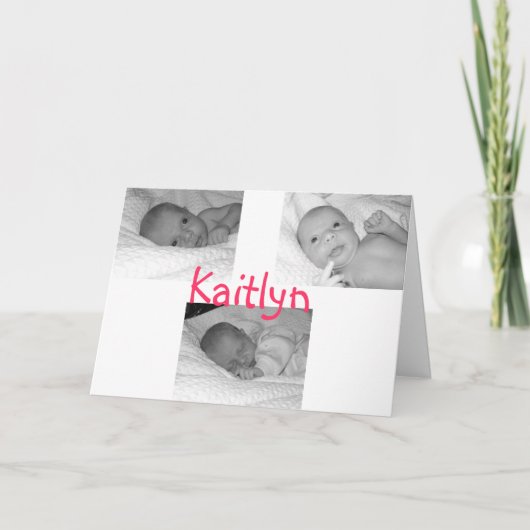 kaitlynの誕生は発表します 案内状 (正面)