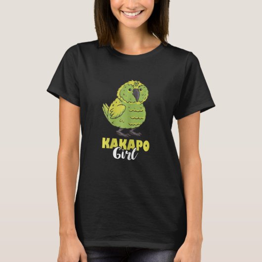Kakapo Girl Kakapo Bird Kakapo Parrot New Zealand Tシャツ (正面)