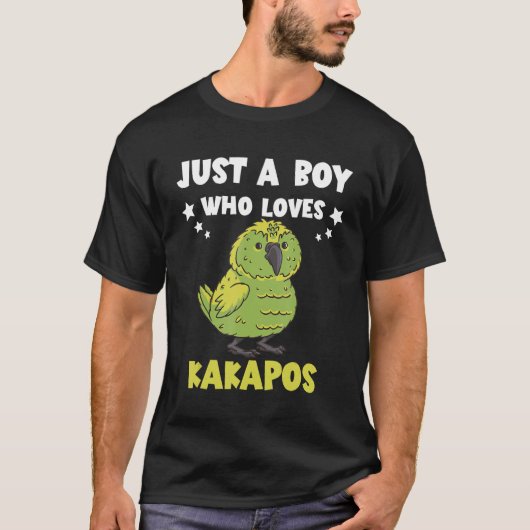 Kakapo Just A Boy New Zealand Kakapo Bird Kakapo P Tシャツ (正面)