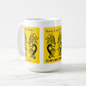 Kakilambeのドラム(黄色で)マグ コーヒーマグカップ (正面左)