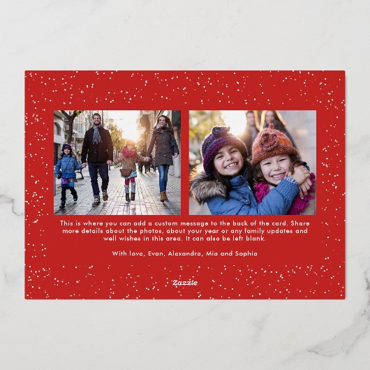 Kala Christouyennaギリシャ語3枚の写真クリスマス 箔シーズンカード (裏面)