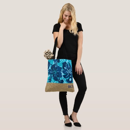 Kalakauaのハワイのハイビスカスのモノグラムのビーチのバッグ トートバッグ (モデル)