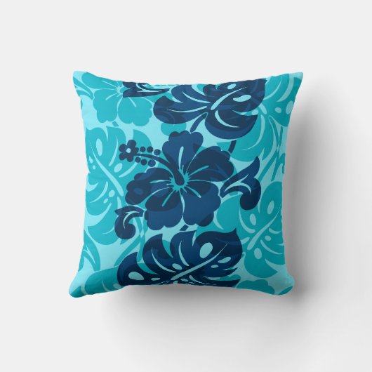 Kalakauaのボーダーハワイのハイビスカスの枕 クッション (裏面)