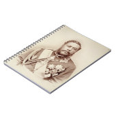 Kalakaua (1836-91年)、遅いc19th (セピア色の写真)王 ノートブック (左側)