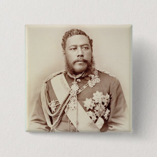 Kalakaua (1836-91年)、遅いc19th (セピア色の写真)王 缶バッジ