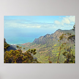 Kalalau+Lookoutからの眺め カウアイ島 ハワイ ポスター