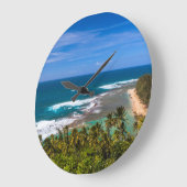 Kalalau+Trailから見たTunnels+Beach ラージ壁時計 (傾斜)