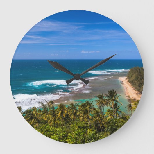 Kalalau+Trailから見たTunnels+Beach ラージ壁時計 (正面)
