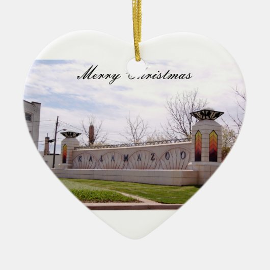 Kalamazooのクリスマスのオーナメント セラミックオーナメント (正面)