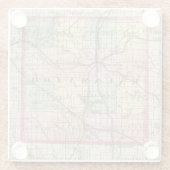 Kalamazoo郡、ミシガン州の地図 ガラスコースター (裏面)