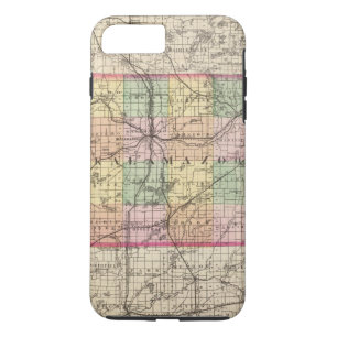 Kalamazoo郡、ミシガン州の地図 iPhone 8 Plus/7 Plusケース