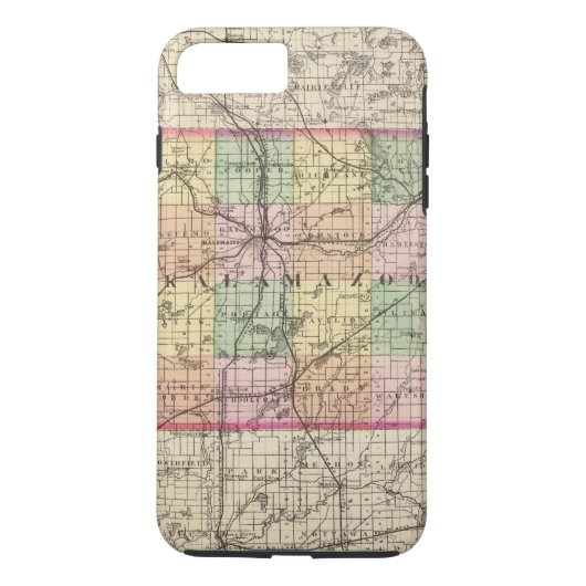 Kalamazoo郡、ミシガン州の地図 Case-Mate iPhoneケース (裏面)