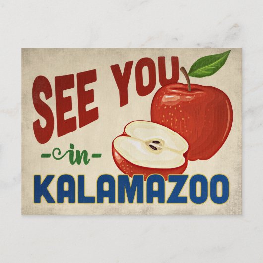 Kalamazoo Michigan Apple – ヴィンテージトラベル ポストカード (正面)