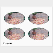 Kalasのつぼのかぎ十字のrangoliのインドの結婚式の記号 楕円形シール (シート)