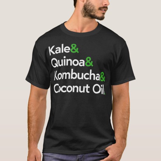 Kale Quinoa Kombucha Coconut Oil Healthy Living Gi Tシャツ (正面)