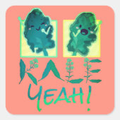 Kale Yeah - Punny Garden Card Squareステッカー スクエアシール (正面)