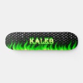 Kalebの緑の火および炎のスケートボードの設計 スケートボード (横)