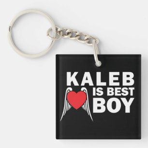 Kalebは最も最高のな男の子の正方形のキーホルダーはです(暗い) キーホルダー