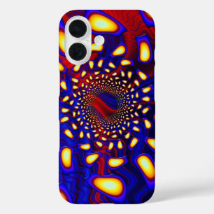 KaleidoBeres融合ガラスサイケデリックフラクタル iPhone 16ケース