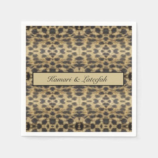 KaleidoCheetah,カスタム スタンダードカクテルナプキン (正面)