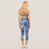 Kaleidoscope Bright Blue, White, Single Star カプリレギンス (裏面)