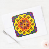 Kaléidoscope de fleurs dorées スクエアシール (封筒)