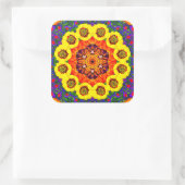 Kaléidoscope de fleurs dorées スクエアシール (バッグ)