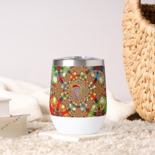 "Kaleidoscope Fury" (11oz.) Stemless Tumbler (リビング (回転後))