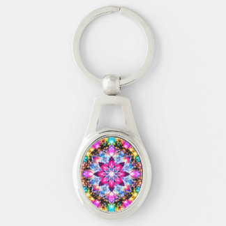 Kaleidoscope Mandala – Radiant Metal Keychain キーホルダー