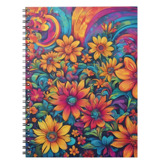 "Kaleidoscope of Color" Art Spiral Notebook ノートブック (正面)