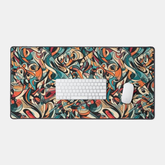 Kaleidoscope of Whimsical Curves デスクマット (キーボード&マウス)